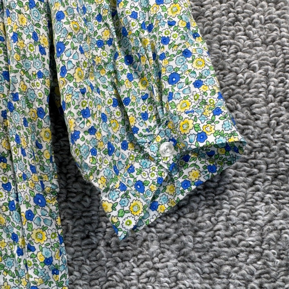 Jones New York Blouse Blue Yellow Floral 3/4 Sleeve Rayon Top Womens 1X - Picture 8 of 11